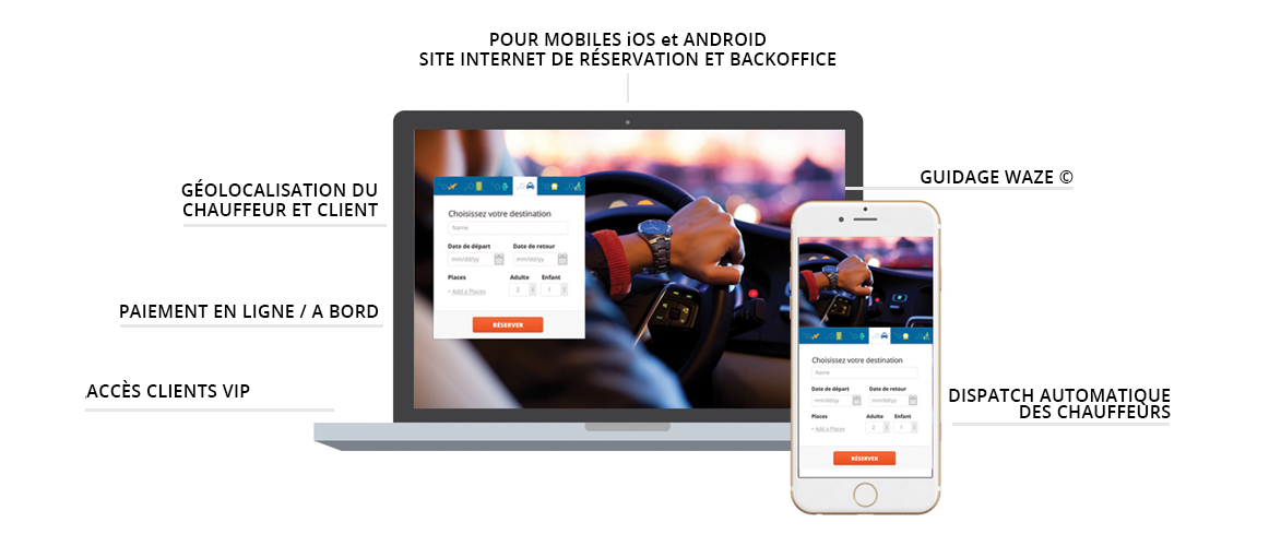 Application mobile VTC TAXI iOS Android
