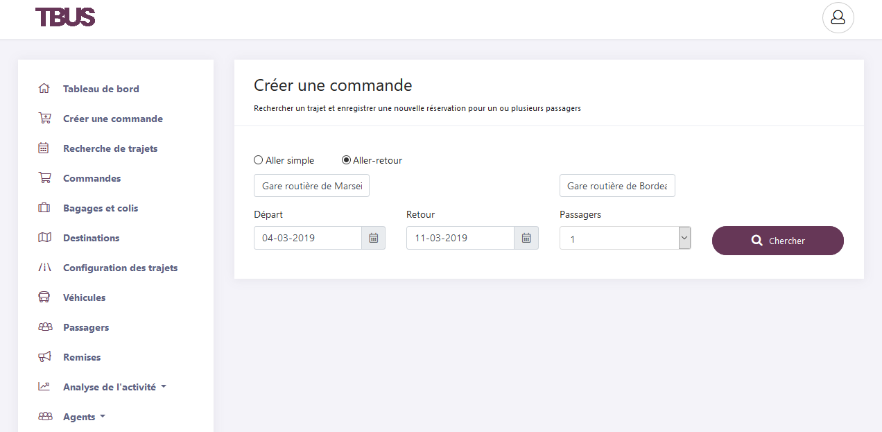 Créer une commande 1