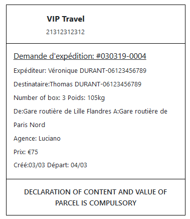 créer une commande expédition 2