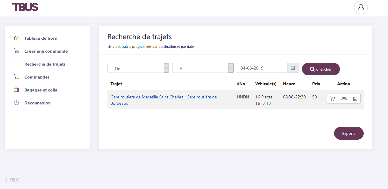 Recherche de trajets