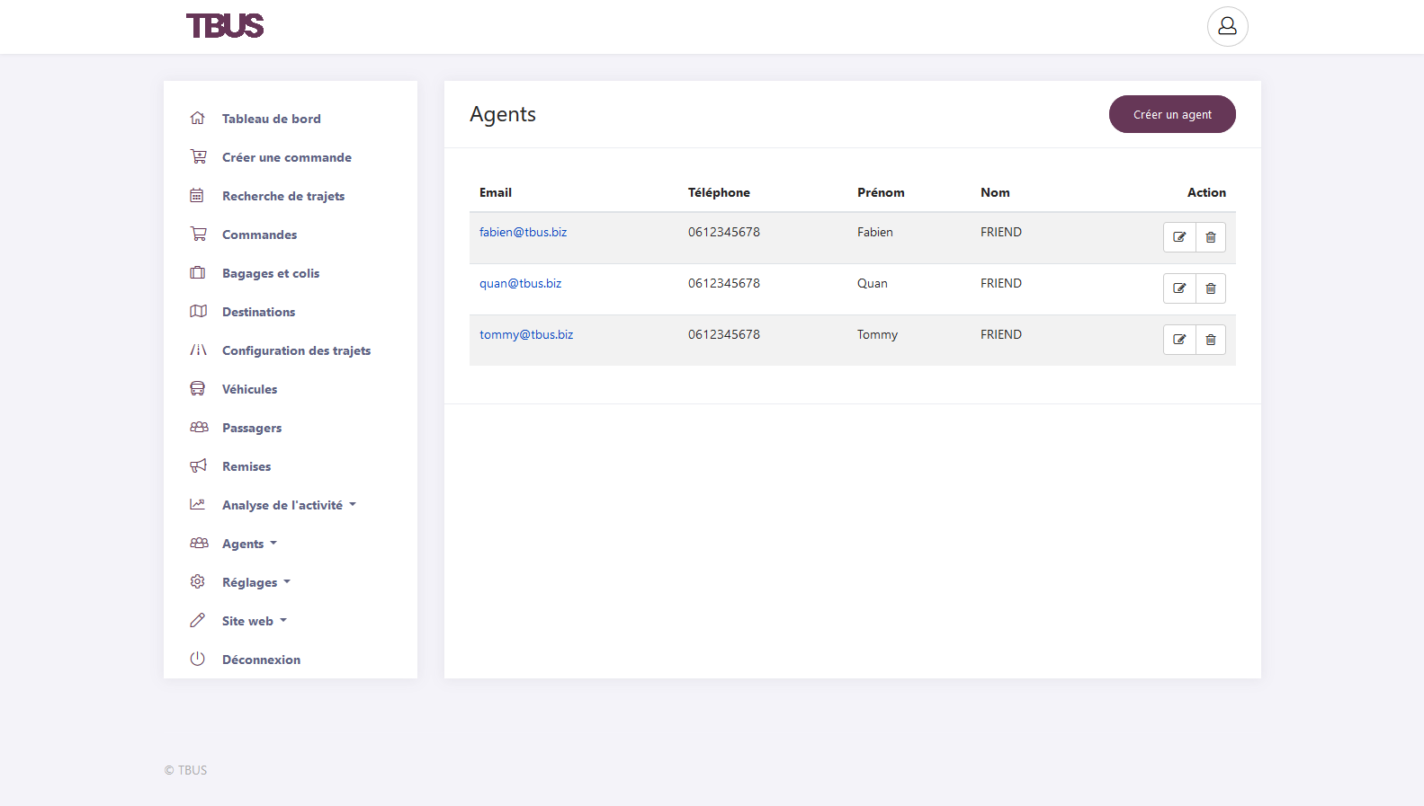 Créer un compte Agent