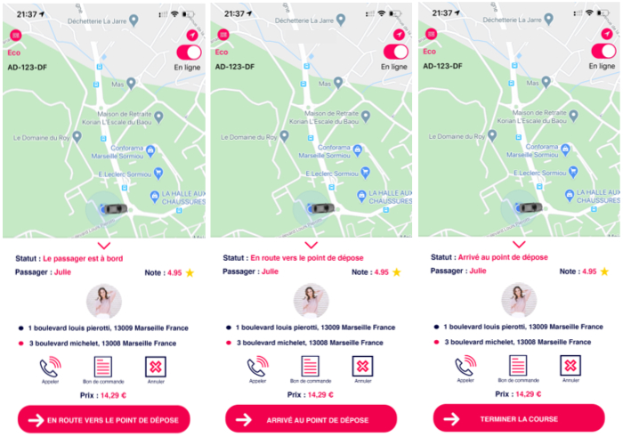 Application mobile VTC Chauffeur
