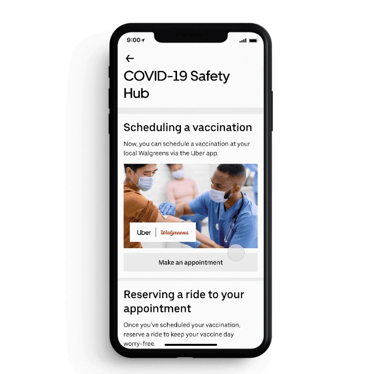 Uber lance l'offre transport & vaccin via son application