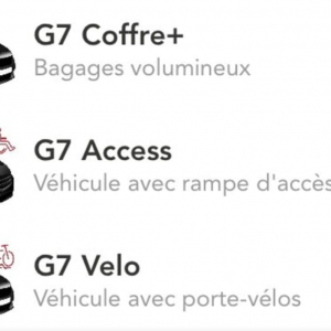 G7 permet la réservation d'un taxi équipé d'un porte-vélo