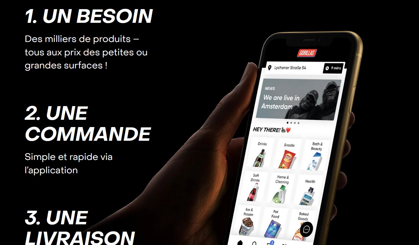 L'application de livraison de courses Gorillas appuyée par un autre géant du secteur