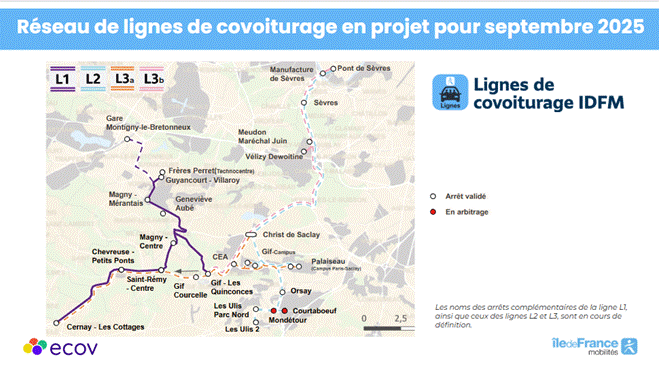 Première ligne de covoiturage sans réservation en Île-de-France
