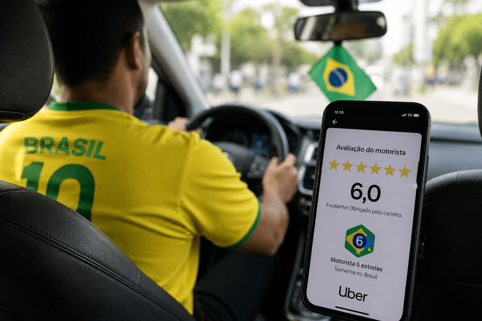 Brésil — Uber ajoute une 6e étoile pour célébrer la Coupe du Monde 2026